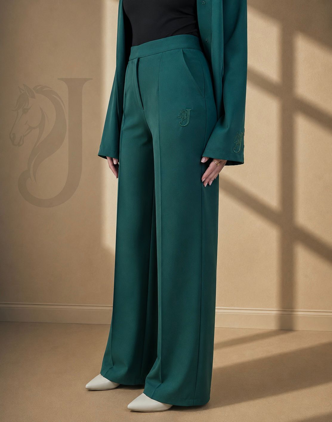 Wide-Leg Pants – Green