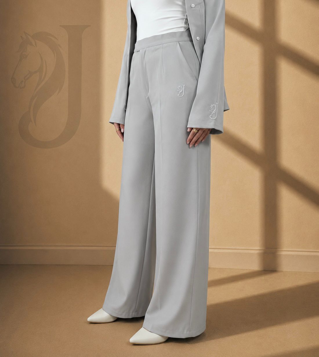 Wide-Leg Pants – Silver
